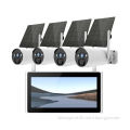 4PCS Wireless WiFi Solar Panel Battery Camera Security System NVR Kit with 10.1 Inch Display